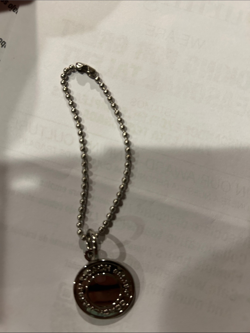 Coach Silver-Tone Round Logo Keychain